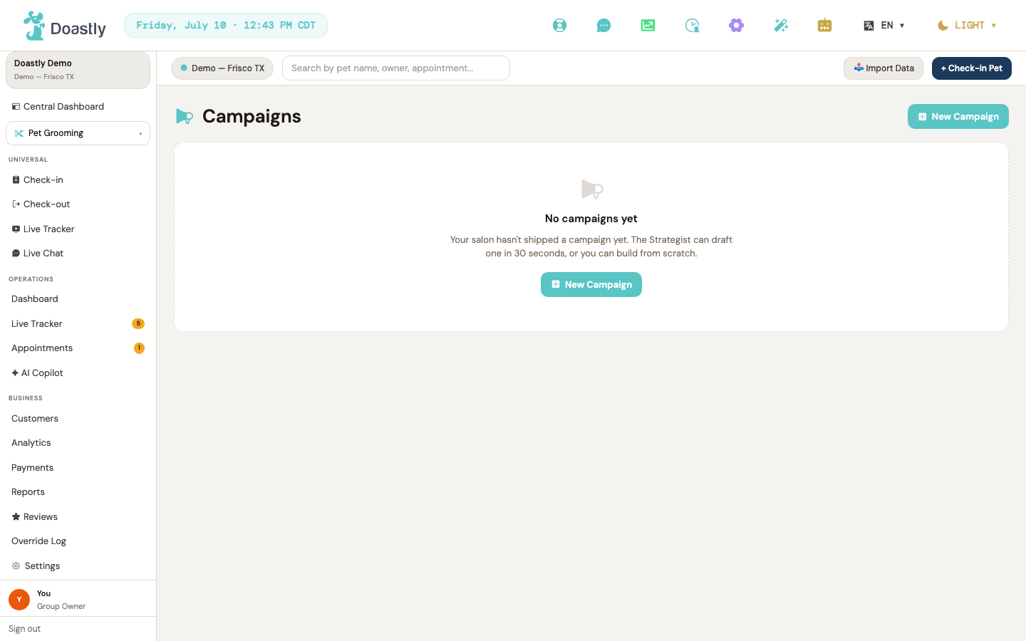 Campaigns list
