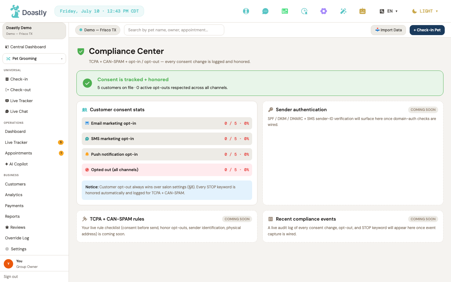 Compliance center