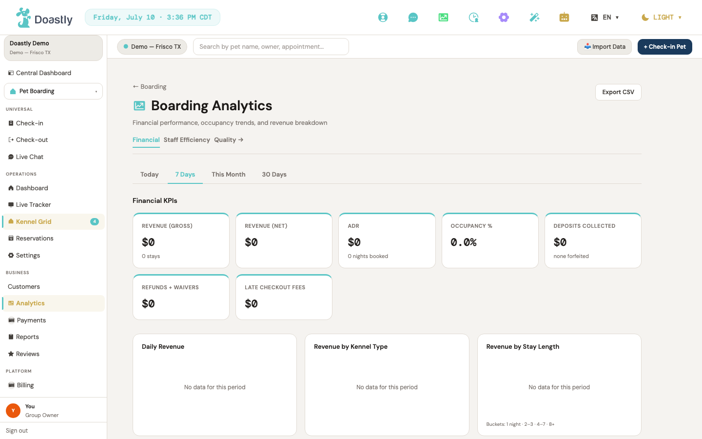 Boarding analytics