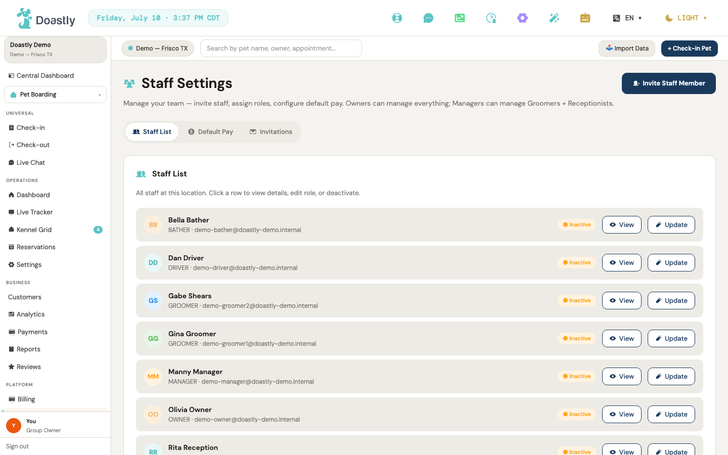 Staff management