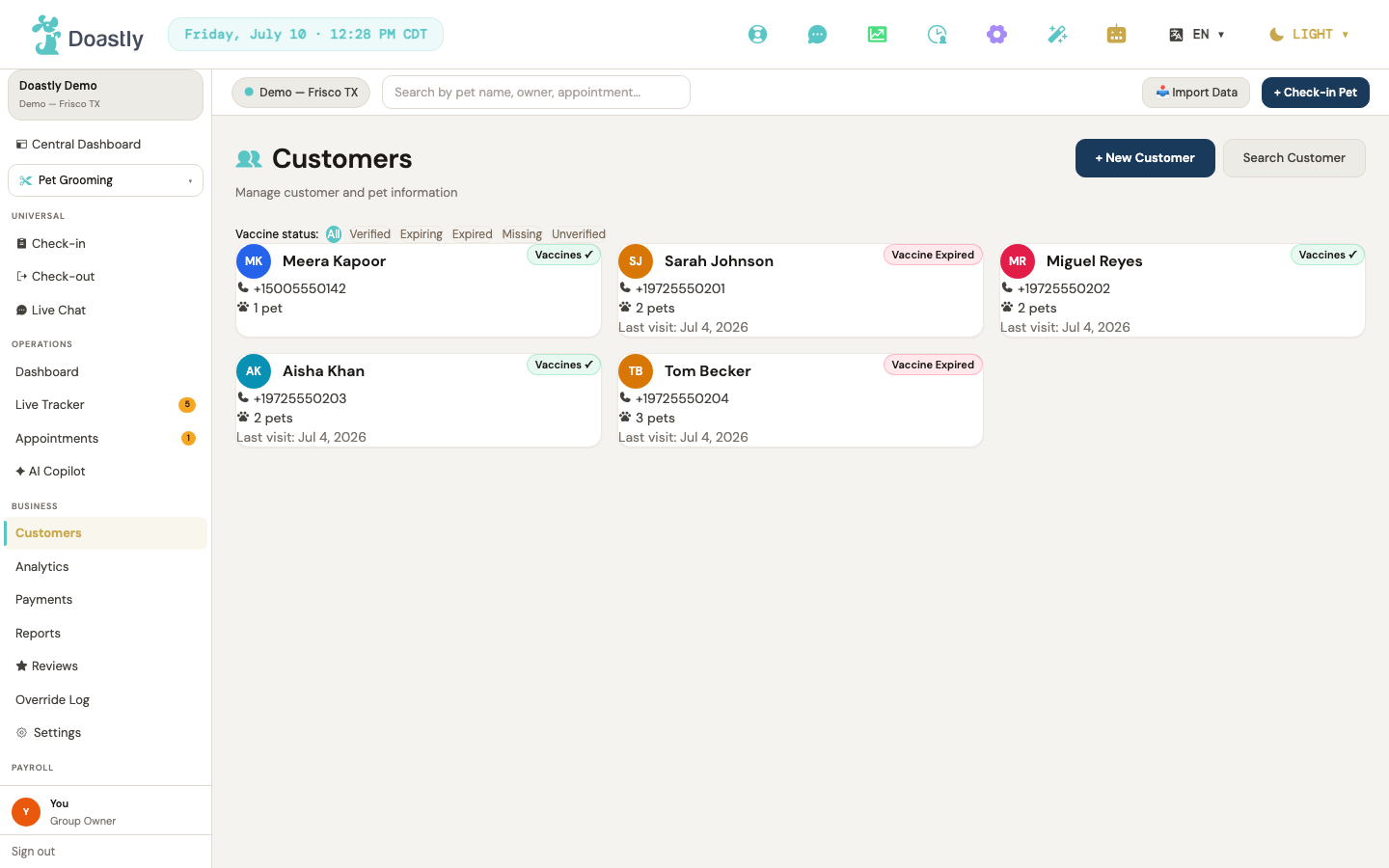 Customers — list