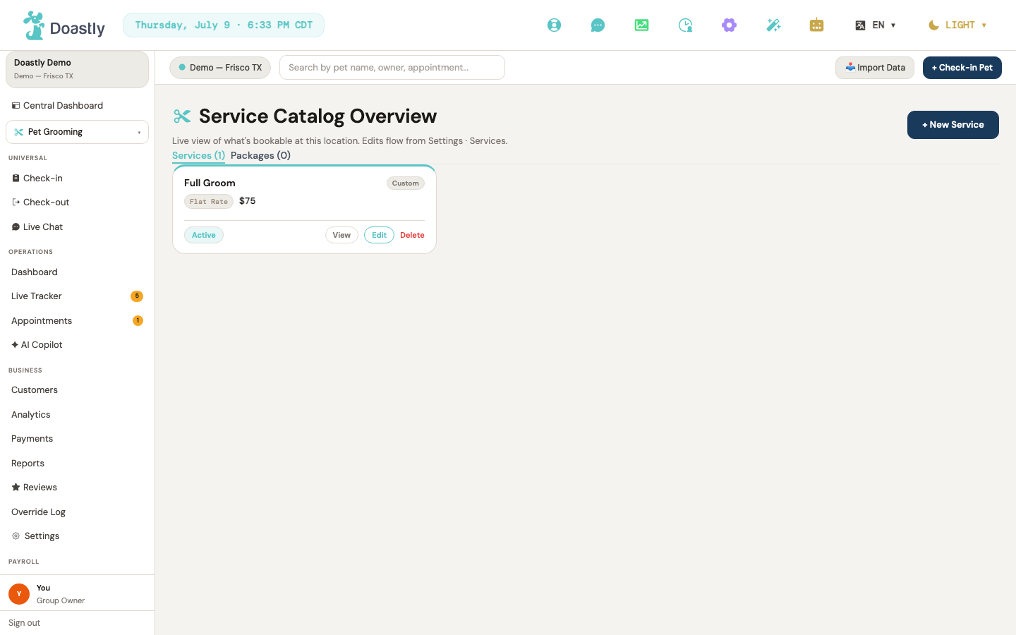 Service catalog