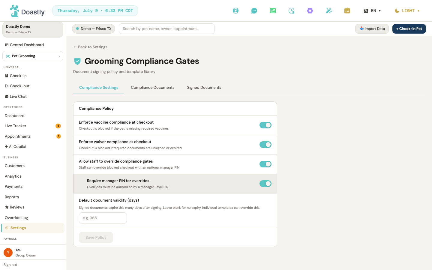 Compliance &amp; liability