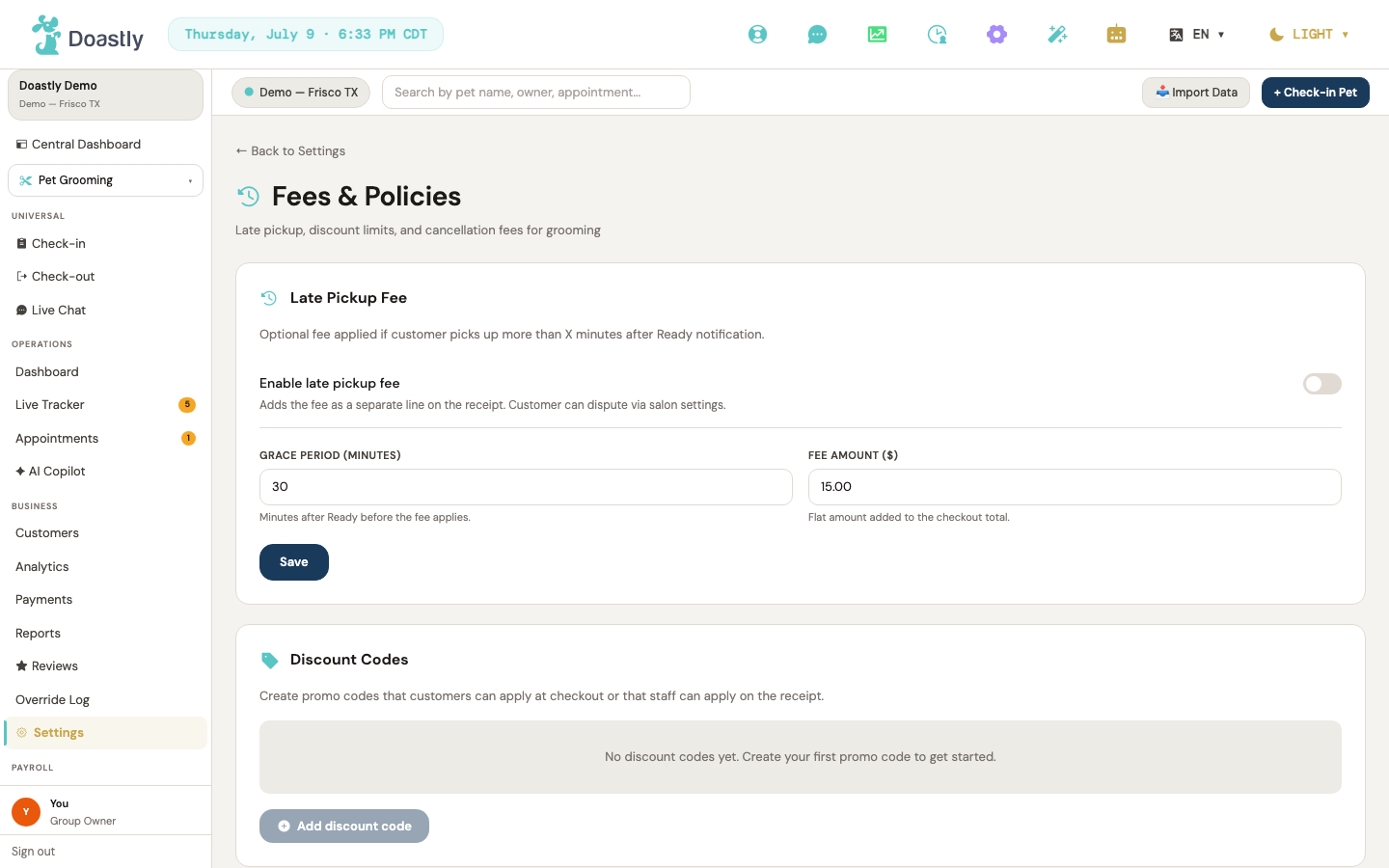 Fees &amp; policies