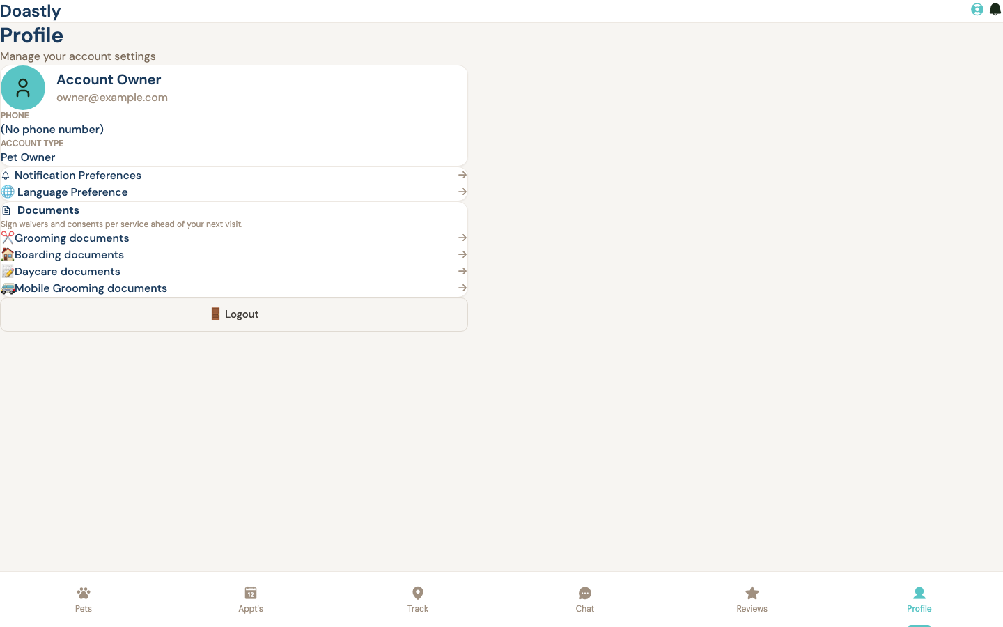 Profile &amp; notification prefs