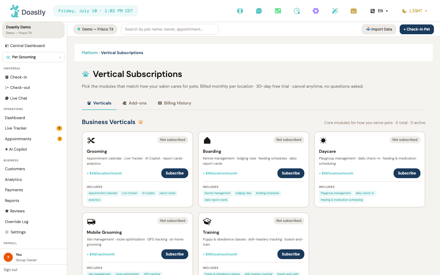 Billing &amp; subscription
