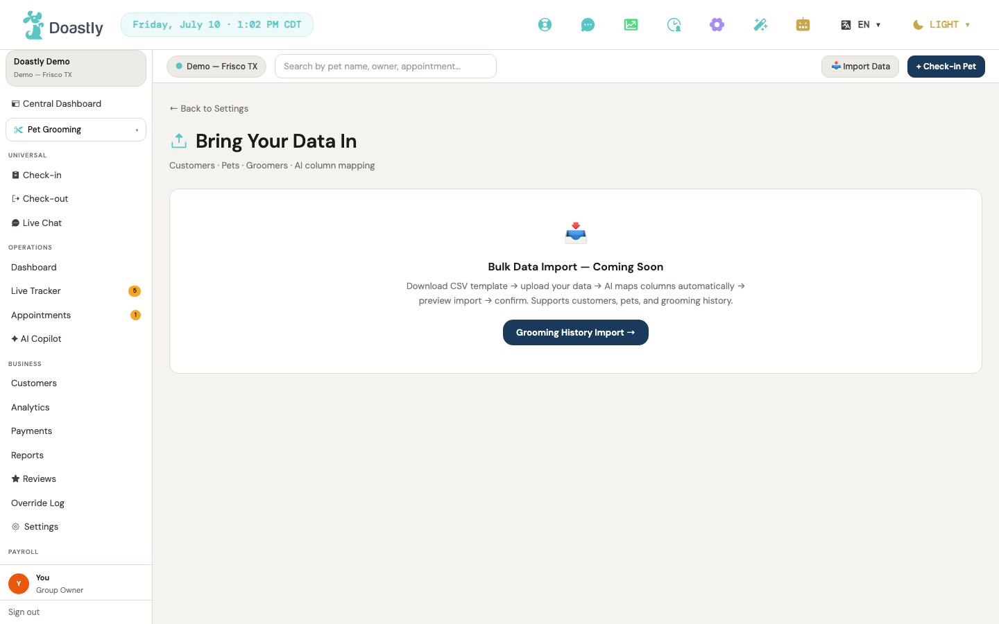 Data import