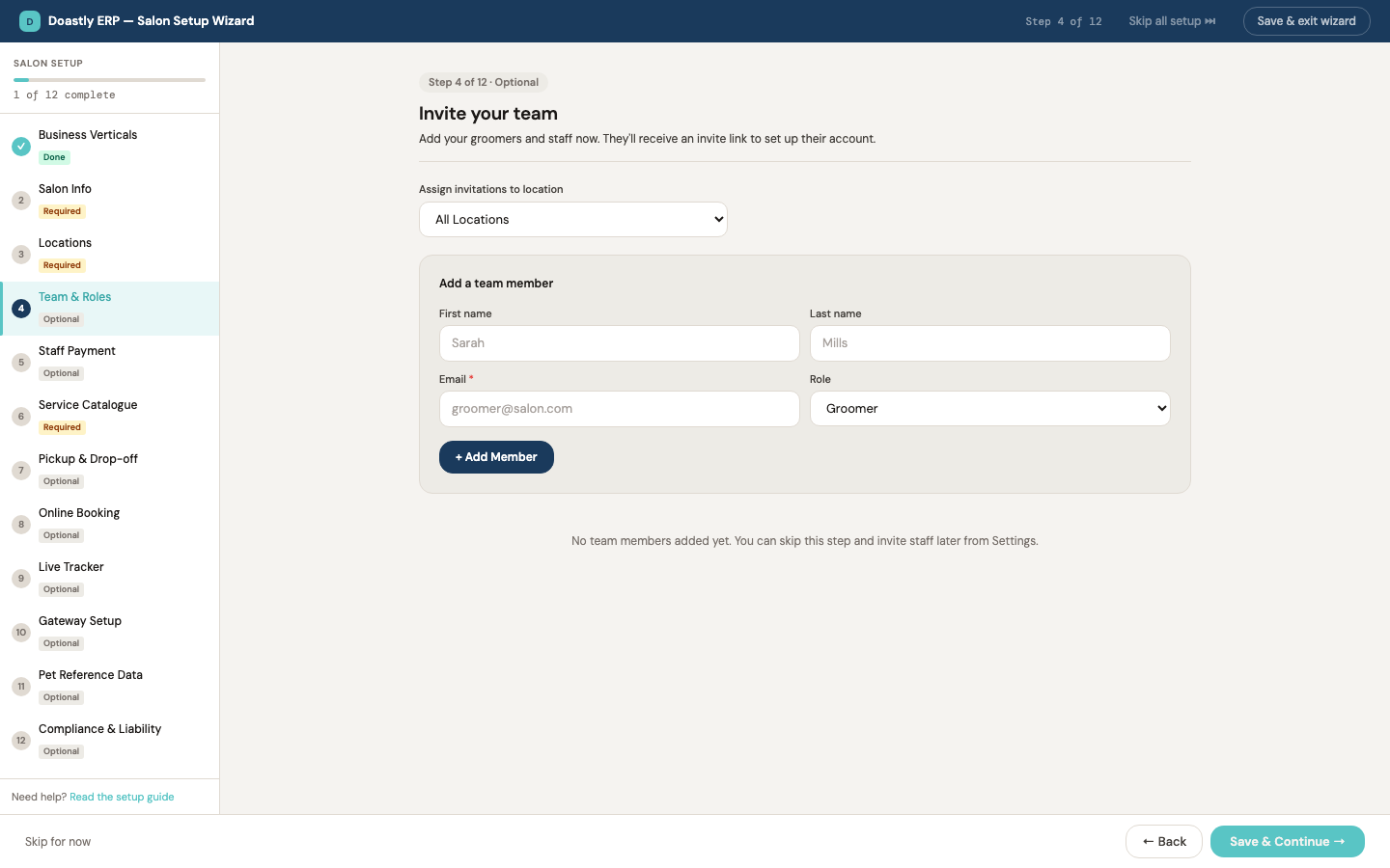 Step 4: Team &amp; Roles