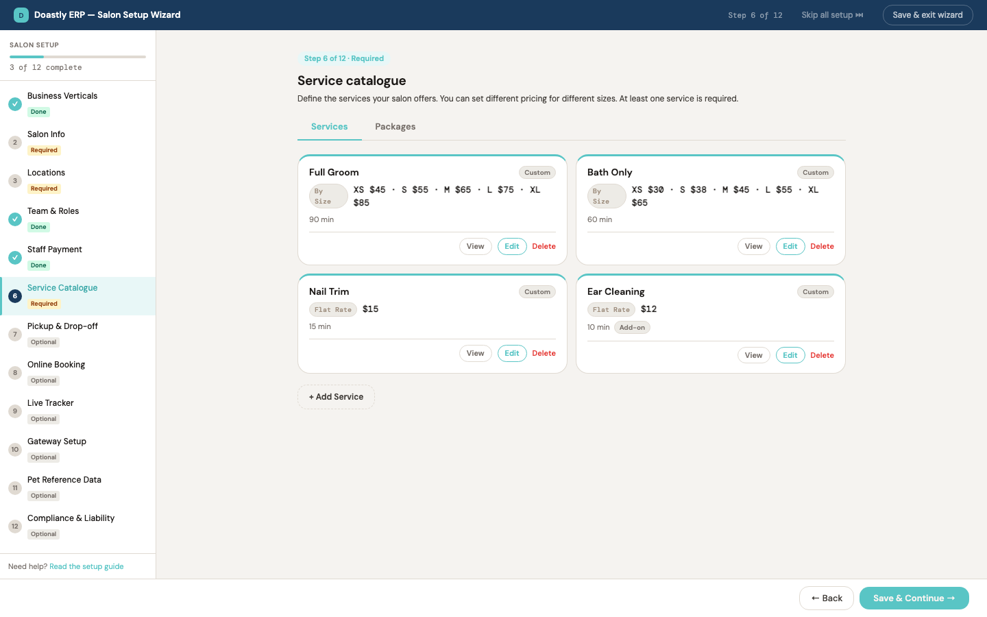 Step 6: Service Catalogue