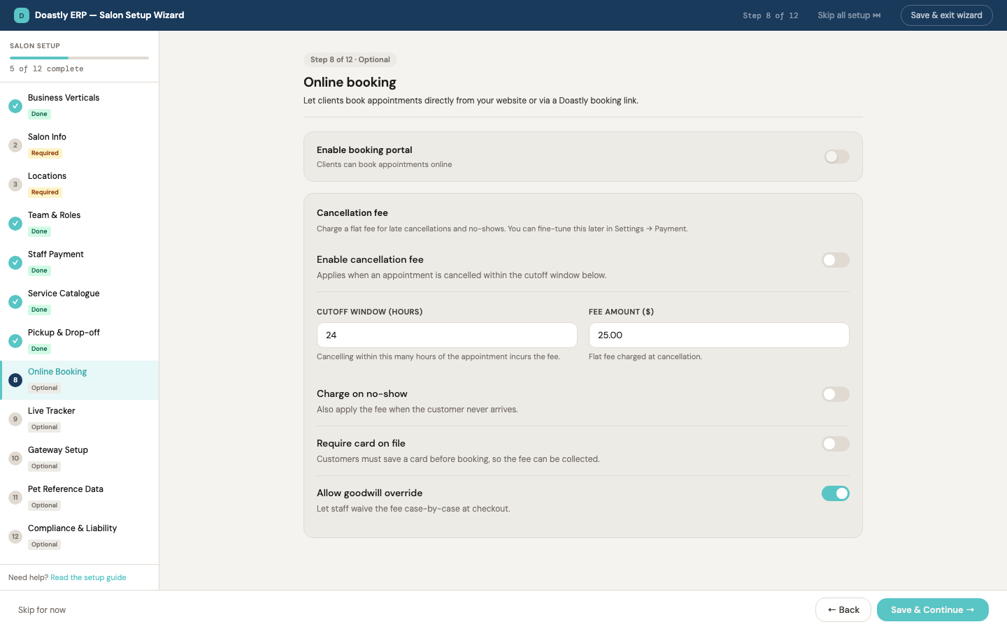 Step 8: Online Booking