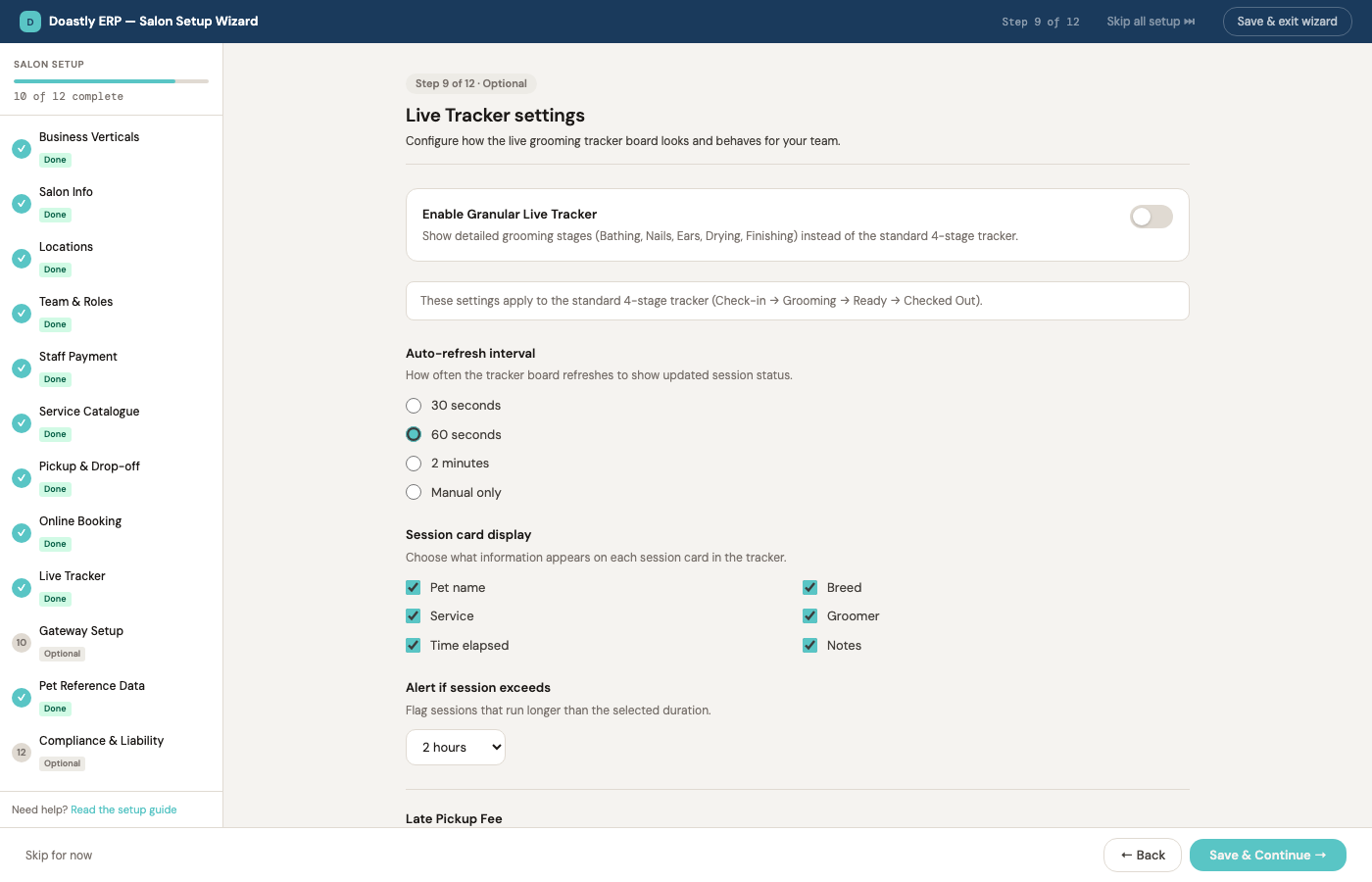 Step 9 — configuring the Live Tracker mode