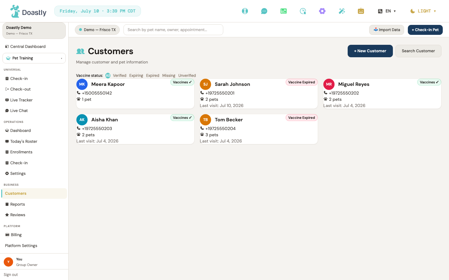 Customers — list