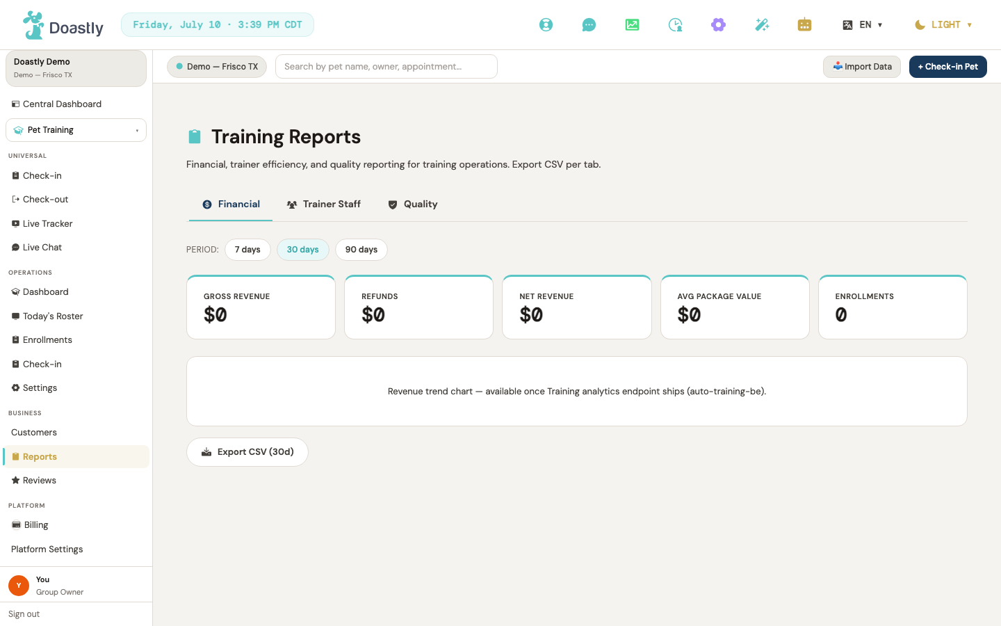 Training reports