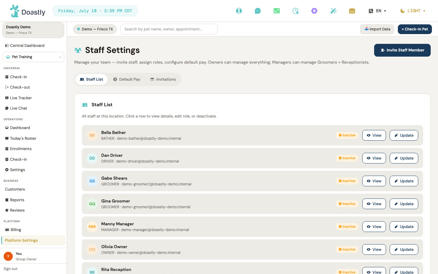 Staff management